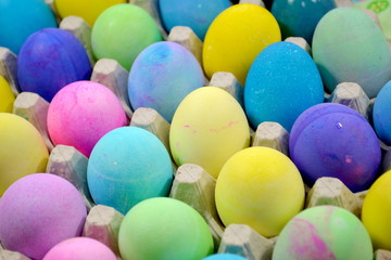 Fototapeta na wymiar Multiple Dyed Easter Eggs