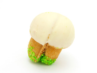 Shortbread mushroom-shaped with condensed milk