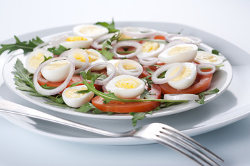 Healthy salad with eggs