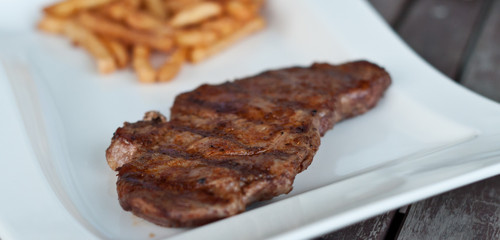 Closeup on grilled beef