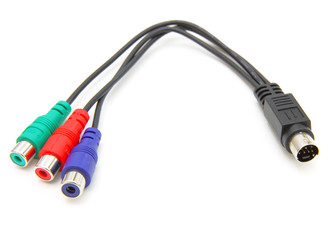 Audio cable isolated on white