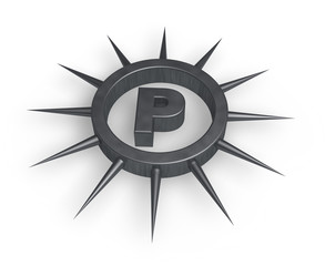 spiky letter p