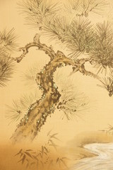 襖　ふすま　襖絵　松