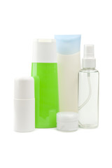 Cosmetic bottles isolated