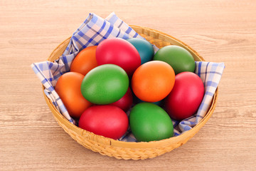 Obraz na płótnie Canvas Easter Eggs in basket