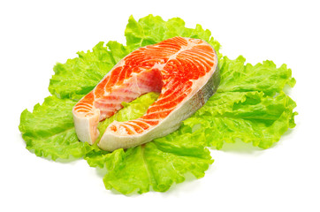 salmon and lettuce