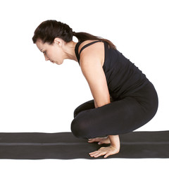 Fototapeta premium yoga excercising kukkutasana