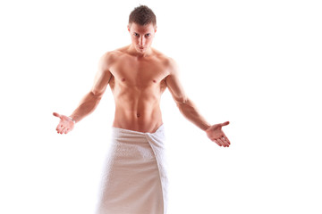 muscular man in  towel.