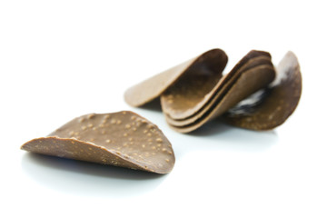 Chocolated crispy isolated on white background