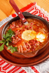 meat soup with lemon