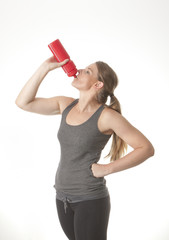 woman drinking water