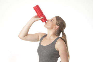 woman drinking water