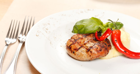 beef steak with potatoes