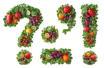 Fruit and vegetable alphabet - Punctuation