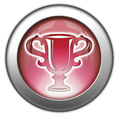 Red glossy 3D effect button 