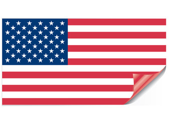 usa flag curled in the corner.vector eps10
