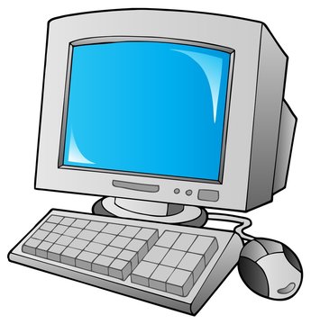 Cartoon desktop computer