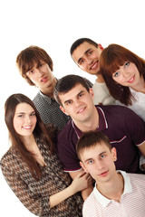 Obraz premium students happy group isolated on white