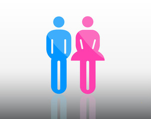 Colored male and female sign vector