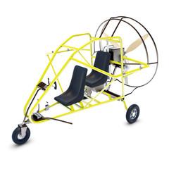 Yellow paraplane on the white © dmitry30