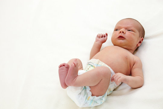 Cute one week old baby boy