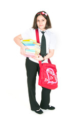 The schoolgirl with a red bag