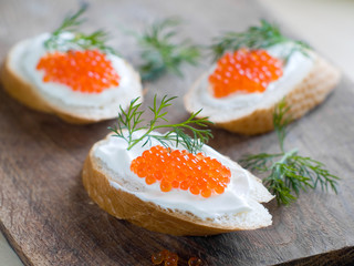 Bread with caviar
