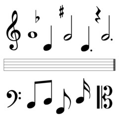 music notation elements - obrazy, fototapety, plakaty