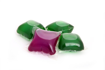 Gel capsules with laundry detergent
