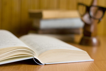 book and glasses