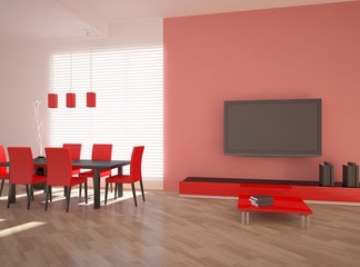 red interior design