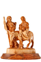 Presepe in legno di ulivo scolpito a mano