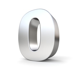 Obraz premium 3D metal number 0