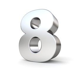 3D metal number 8