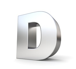 3d metal letter d
