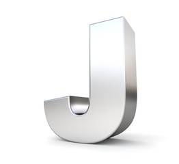3d metal letter j
