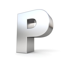 3d metal letter p