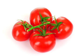 Cherry tomatoes isolated on white