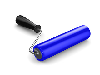 roller brush on white. Isolated 3D image