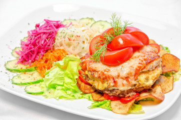 Meat steak with vegetables