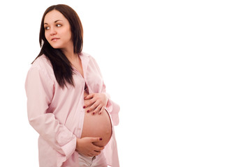 Portrait of joyful beautiful pregnant woman