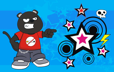 panther kid cartoon background02