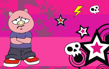 pig  kid cartoon background02
