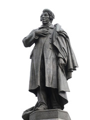 Fototapeta na wymiar Polish poet Adam Mickiewicz monument in Warsaw, Poland