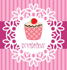 vector retro cupcake card
