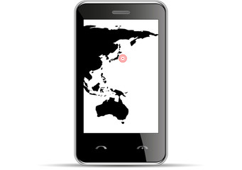 world map mobile phone