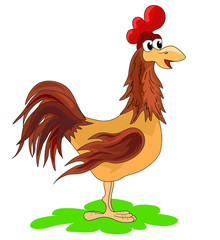Vector illustration of cartoon rooster