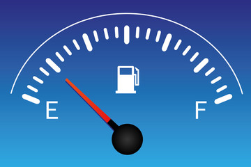 Naklejka premium Tankanzeige Tank Tanken - blau
