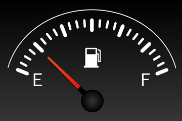 Tankanzeige Tank Tanken - schwarz weis