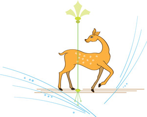 Deer in romantic mood looking for his partner